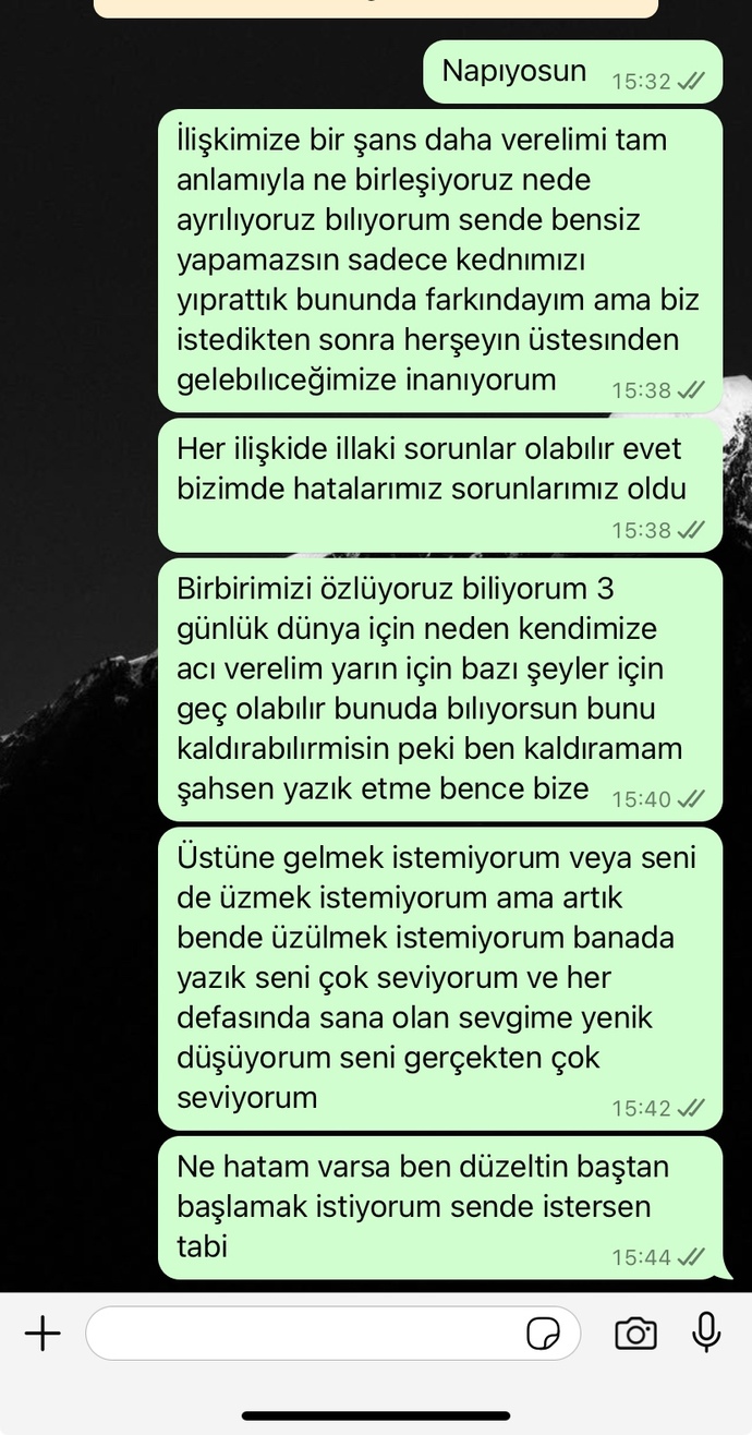 Siz olsanız şans verırmıydınız 4 sene burlıkteydık?