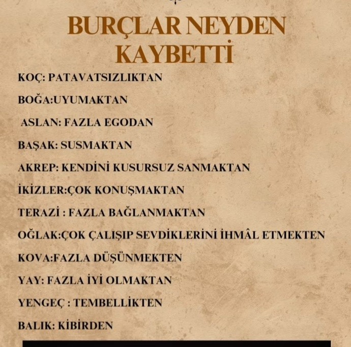 Nelerden kaybettiniz?