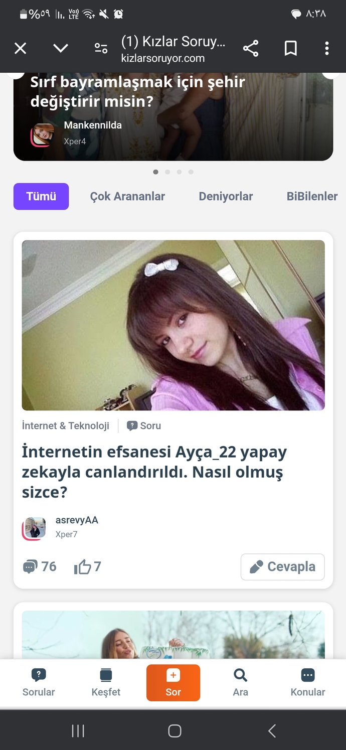 İnternetin efsanesi Ayça_22 yapay zekayla canlandırıldı. Nasıl olmuş sizce?