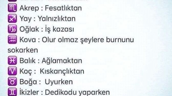 Hangi burç neden ölecek?