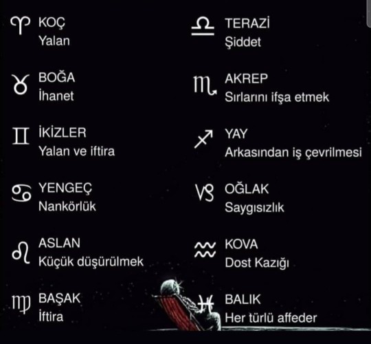 Burcunuzun affetmeyeceği davranış hangisidir?