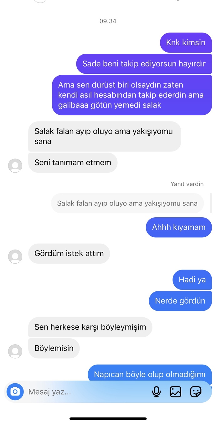 Sade beni takip eden kişi kimdir ya offf?