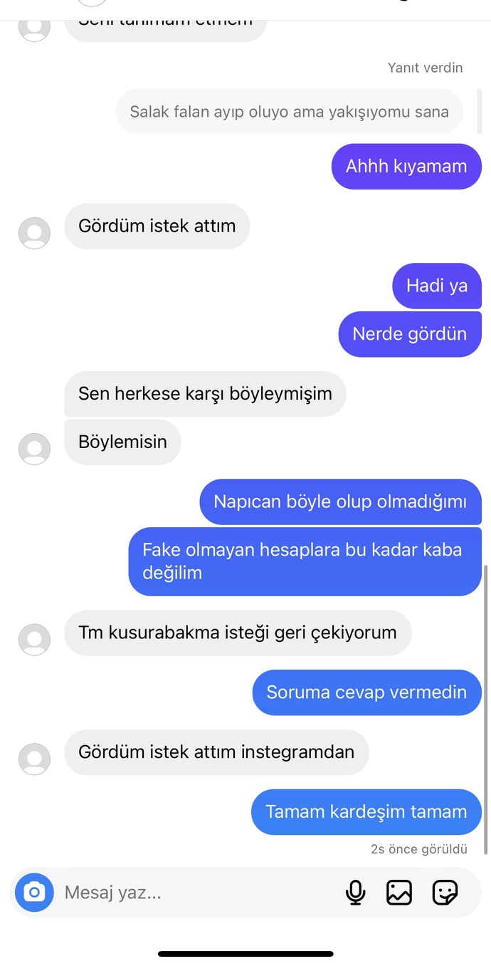 Sade beni takip eden kişi kimdir ya offf?