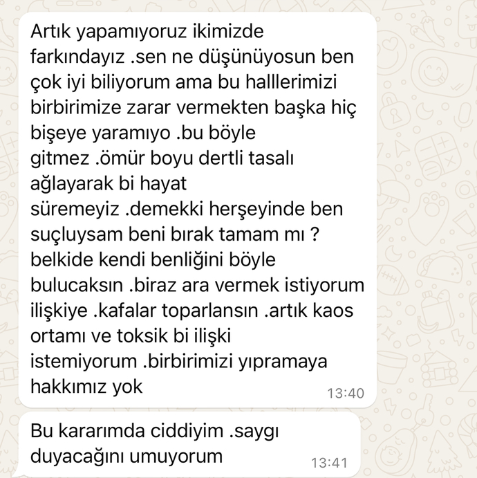 Sürekli kavga ediyorduk sonu böyle?