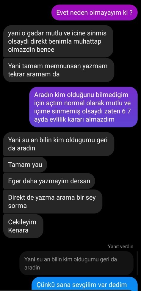 Eski sevgilim aradı mesaj attı sevgilime söyleyeyim mi lütfen yardım?