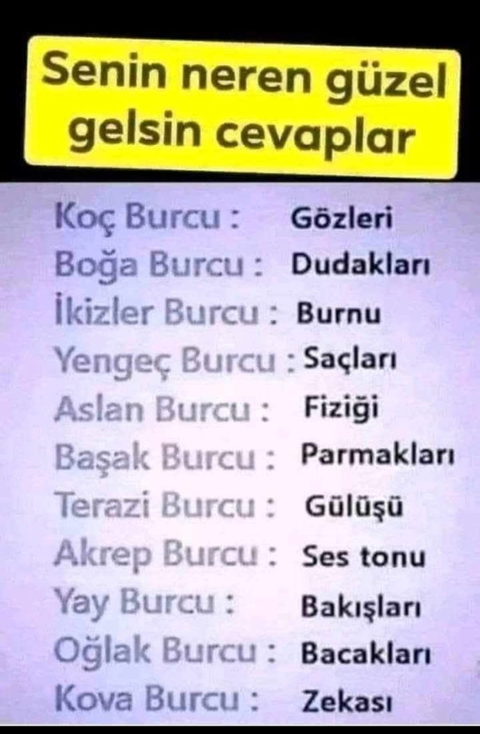 Burcuna göre senin en güzel yerin neresidir?