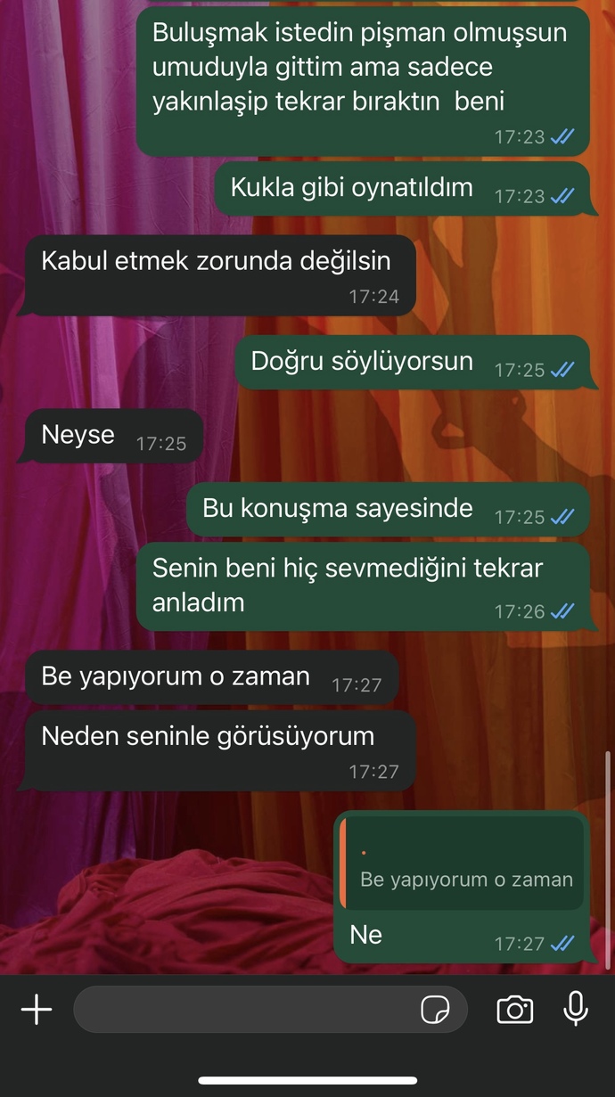 Eski sevgilimin söyledikleri çok ağır değil mi?