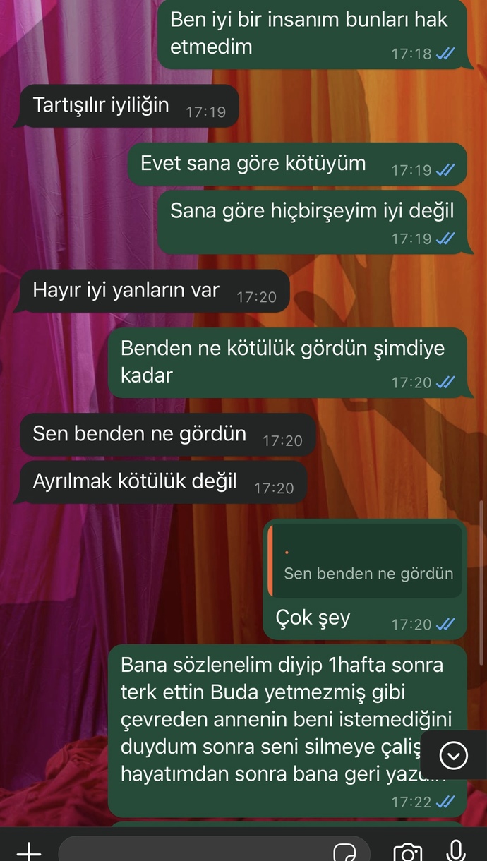 Eski sevgilimin söyledikleri çok ağır değil mi?