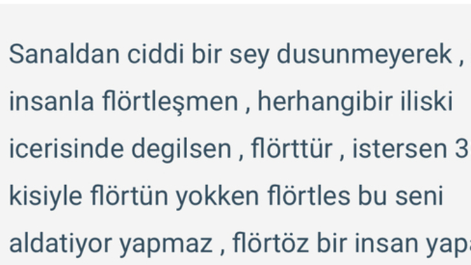 Biri flört ve sevgili arasındaki farkı der mi?