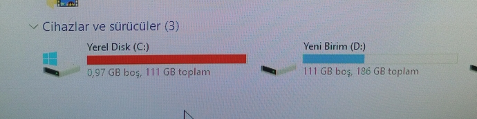 Bilgisayarımda c disk ful dolu d ye aktarabilirmiyim?