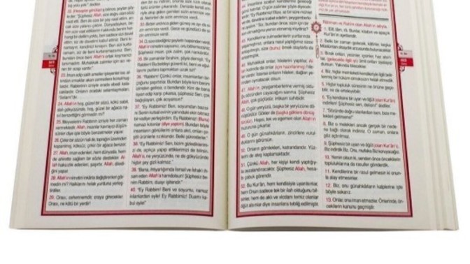 Kuanı kerimin türkçe mealni alacağım. bu şekilde yarım sayfa seklinde yazılmış okurken gözlerimi yorar mı?