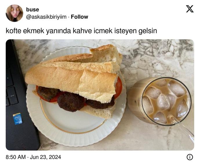 Köfte ekmeğin yanında soğuk kahve içilir mi?