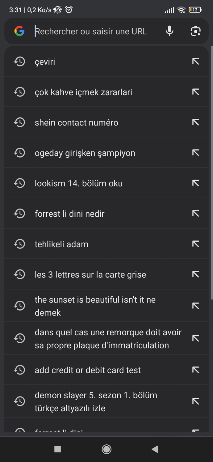 Googledan son 3 aramanız nedir?