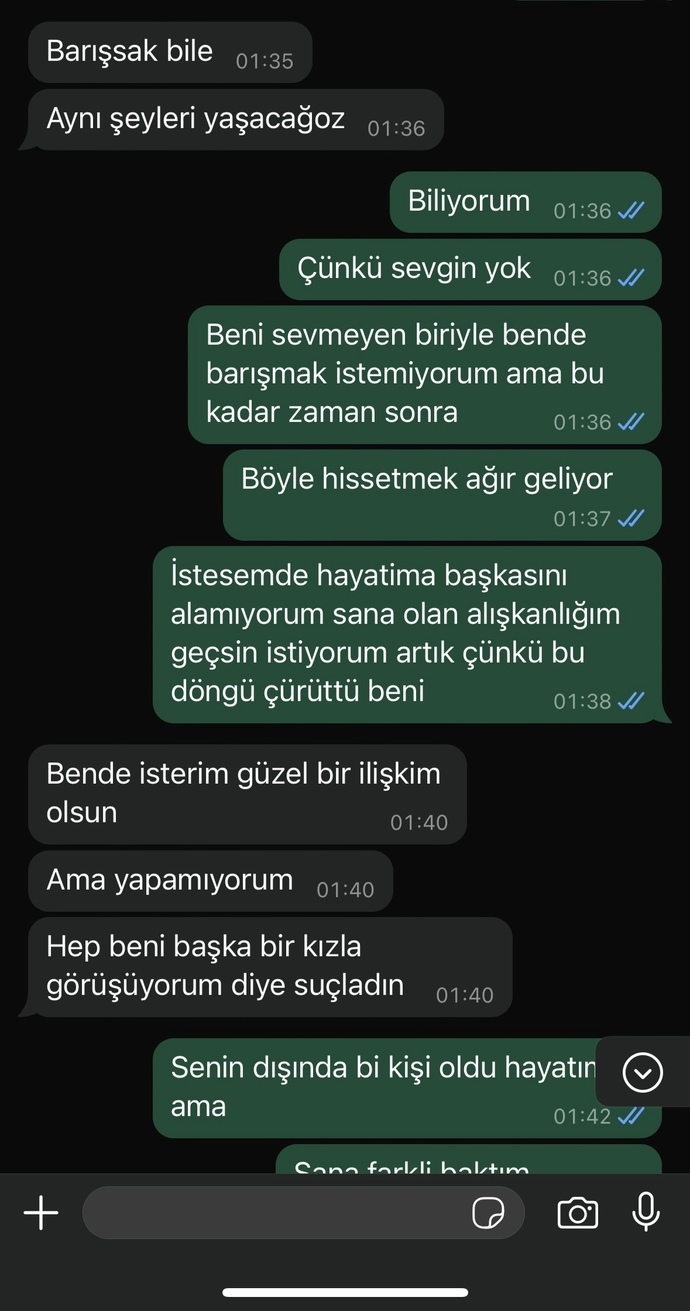 Sizce benden vaz mi geçmiş (eski sevgilim)?