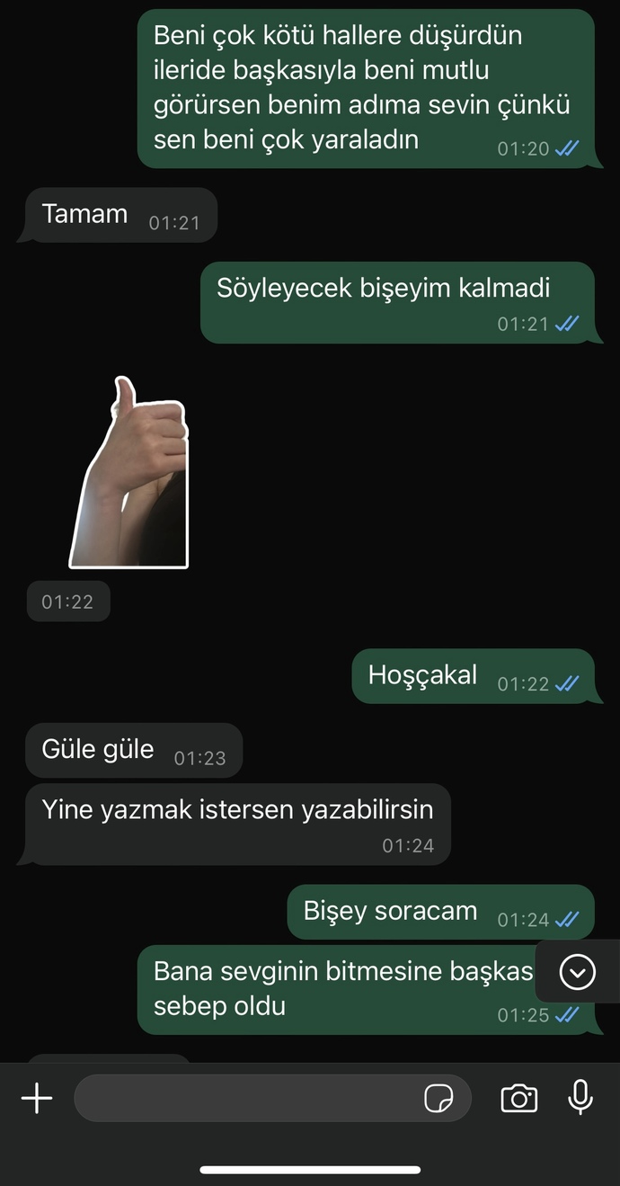Sizce benden vaz mi geçmiş (eski sevgilim)?