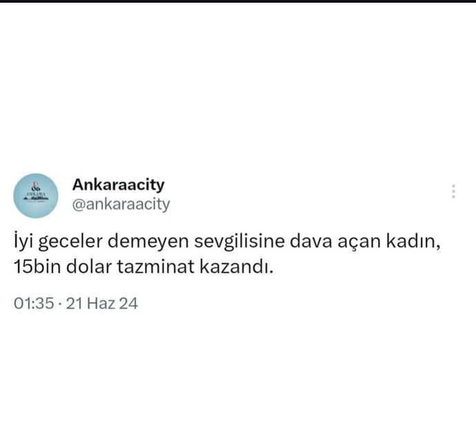 İyi geceler demeyen sevgiliden olur mu?