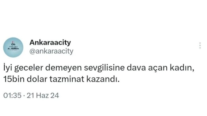 İyi geceler demeyen sevgiliden olur mu?