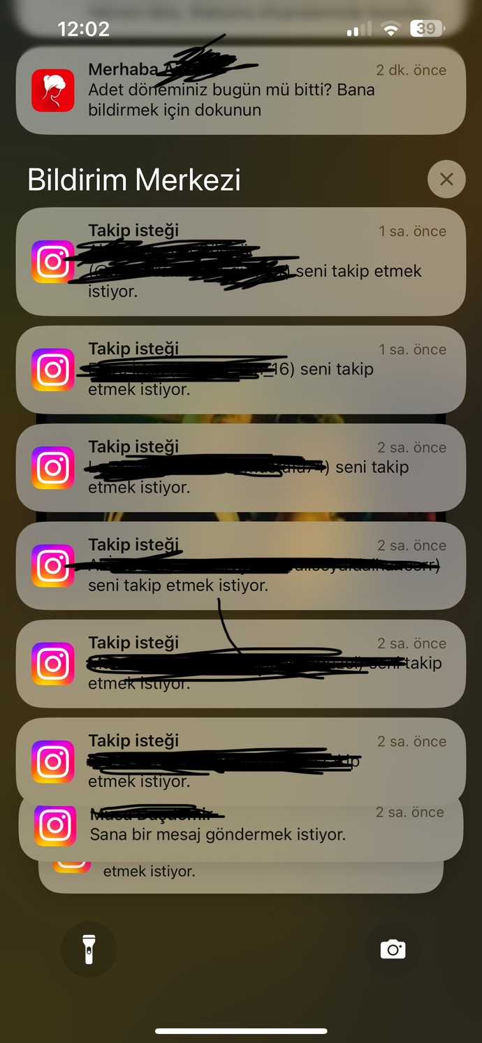 Cep telefonunuza gelen en son bildirim hangi uygulamadan geldi?