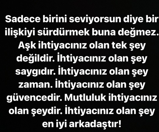 Bir ilişkiden en büyük beklentiniz nedir?