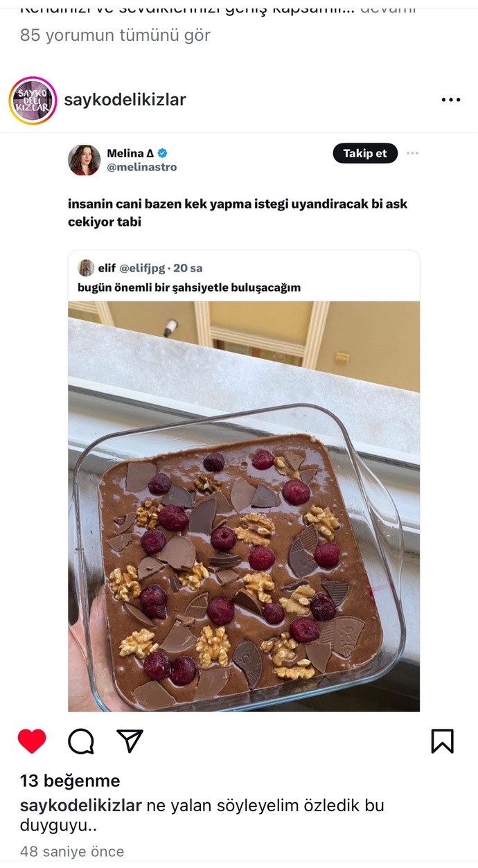 Sevgilinize kek/tatlı yapıp götürür müsünüz?