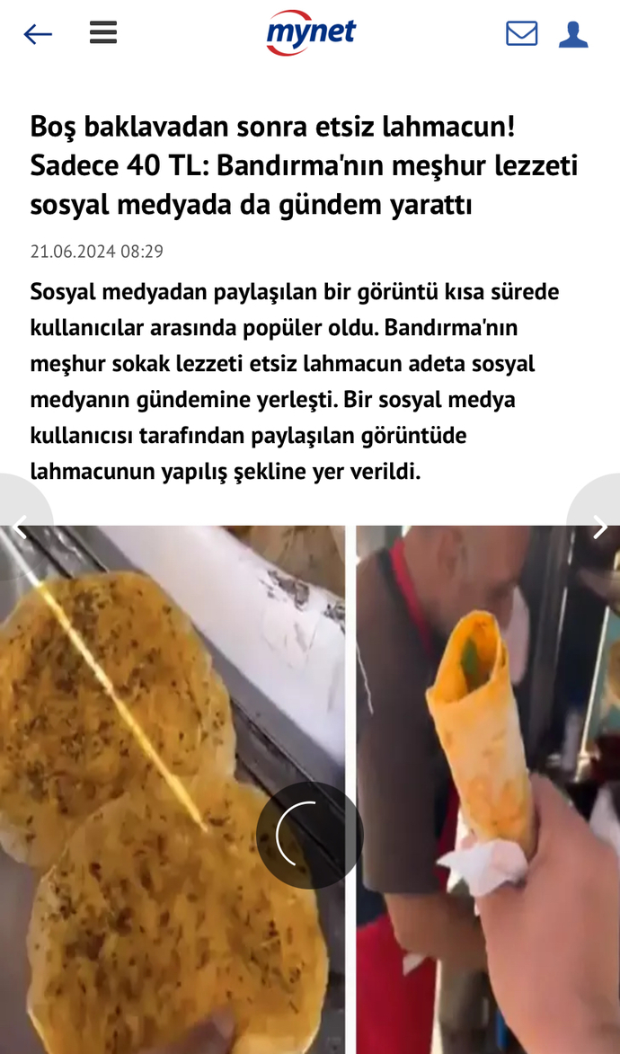 40 liraya etsiz lahmacun satmaya başlamışlar, yer misiniz?