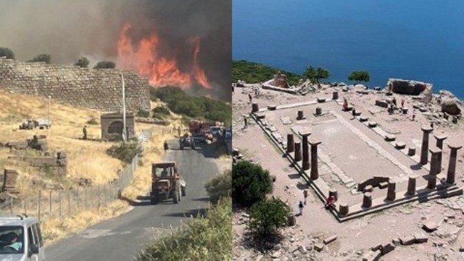 Çanakkale'de çıkan yangın, MÖ 7. yüzyıldan kalma tarihi Assos Antik Kenti'nin girişine kadar sıçradı. Bu yangınların bir çaresi yok mu?