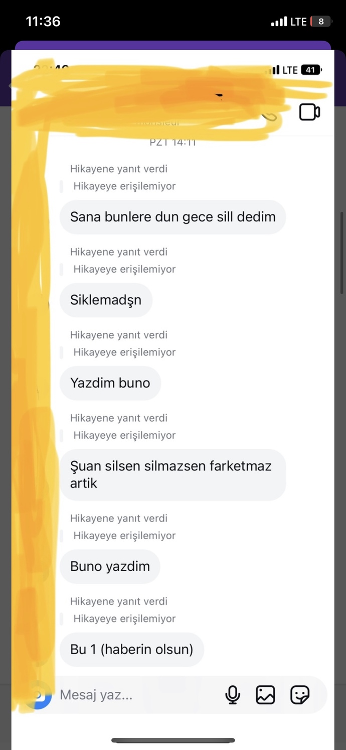 Sevgilim paylaştığım storyme kızıyor fotoğraf ekledim buraya konuşma görüntümüzü bakar misiniz bi siz olsanız ne tepki verirdiniz?
