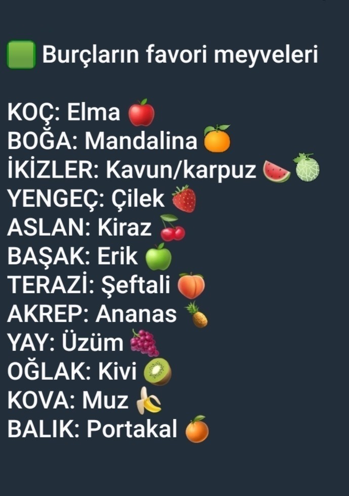 Burcuna göre favori meyven ne?