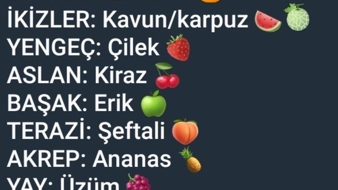 Burcuna göre favori meyven ne?