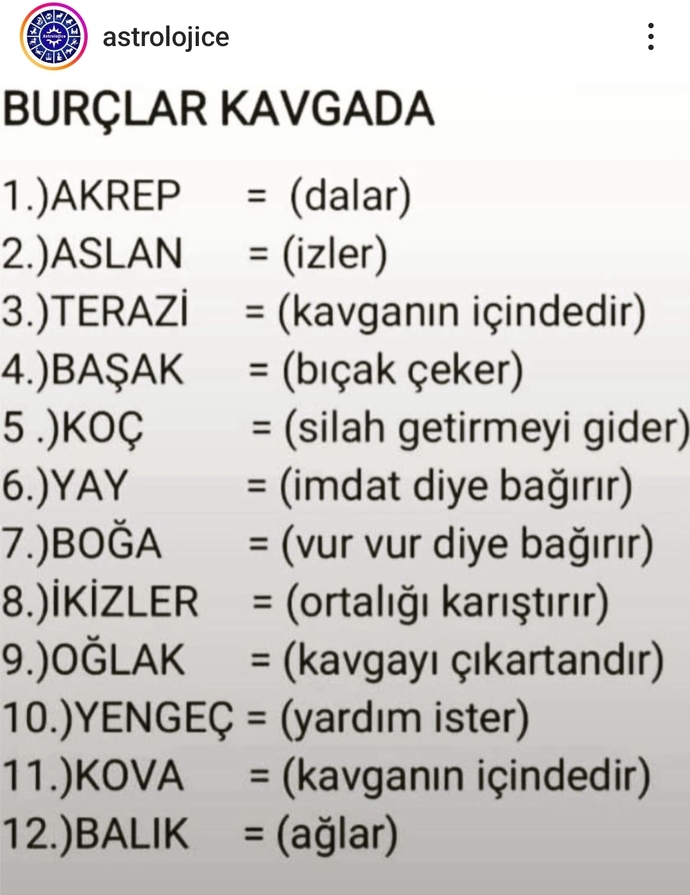 Senin burcun kavgada ne yapar?