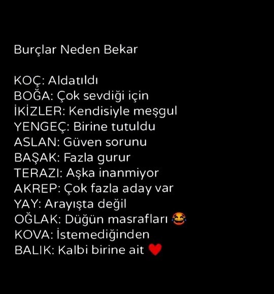 Burçlar neden bekar?