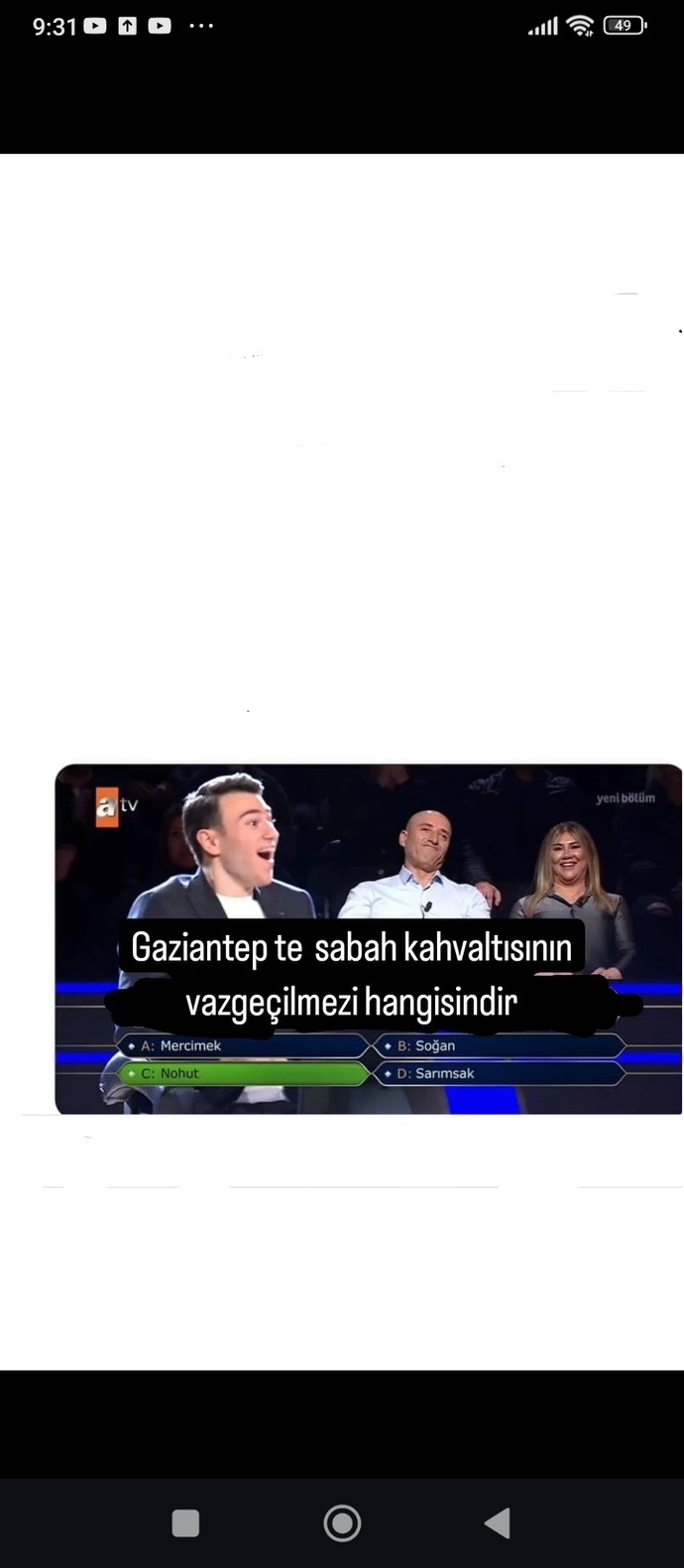 Soru bize ayarlanmış Nohut dürümü sjnkd