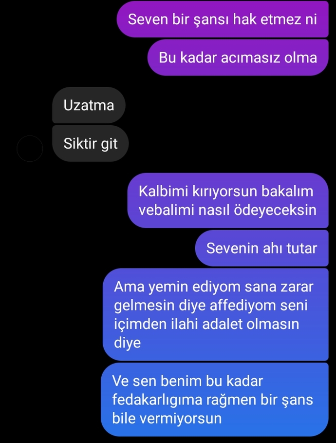 Niye böyle davranıyor bana? Seven bir şansı hak etmez mi?