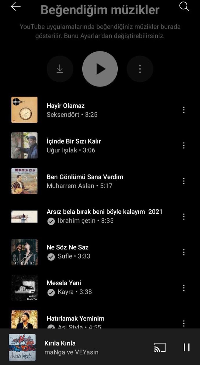 Müzik listenizde top 5 hangileri?