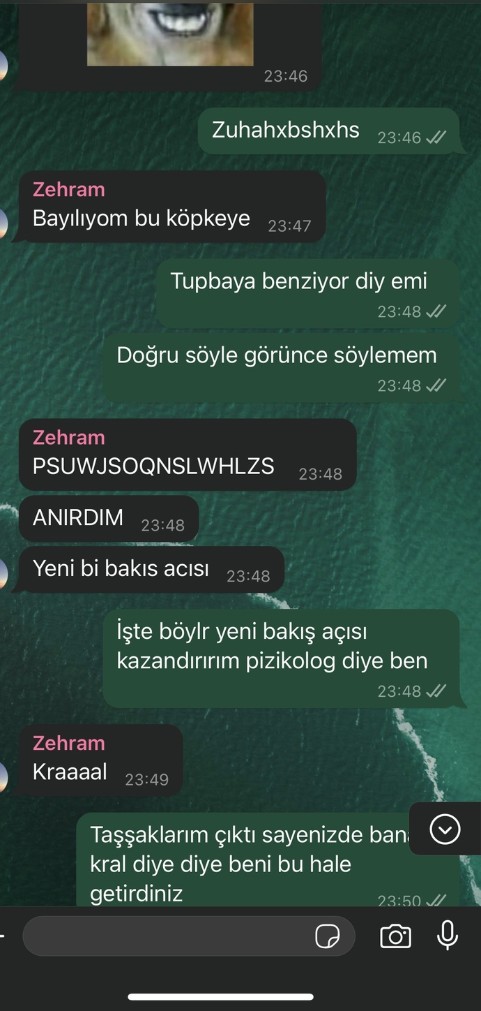 Mesaj kutunuzdaki son mesaj ne?