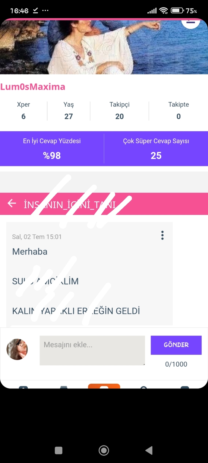 Mesaj kutunuzdaki son mesaj ne?
