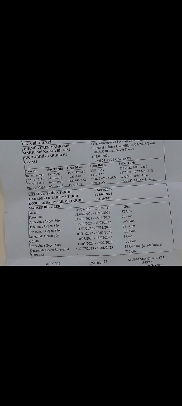 Hakederek tahliye tarihi mi önemli yoksa koşullu tarihi mii?