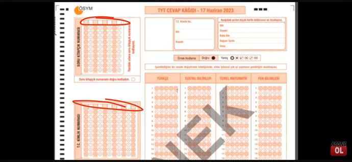 Yks 2024te Kitapçık nosunu ve tc nosunu kodladım ama üsteki kare kutucuğa yazmayı unuttum sınav iptal olur mu?