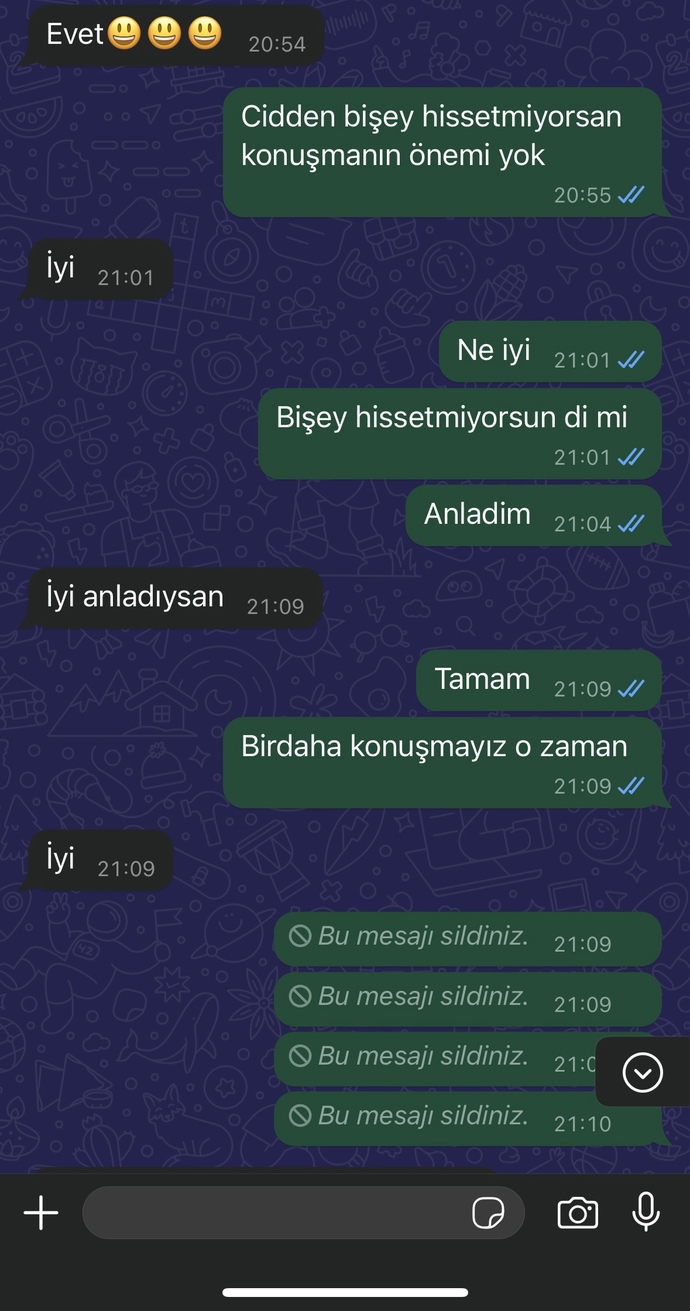 Eski sevgilime karşi ezilmiş miyim?