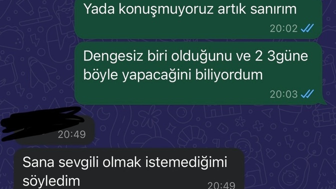 Eski sevgilime karşi ezilmiş miyim?