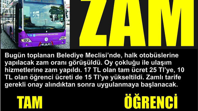 Yaşadığınız şehirde otobüs ücretleri kaç TL?