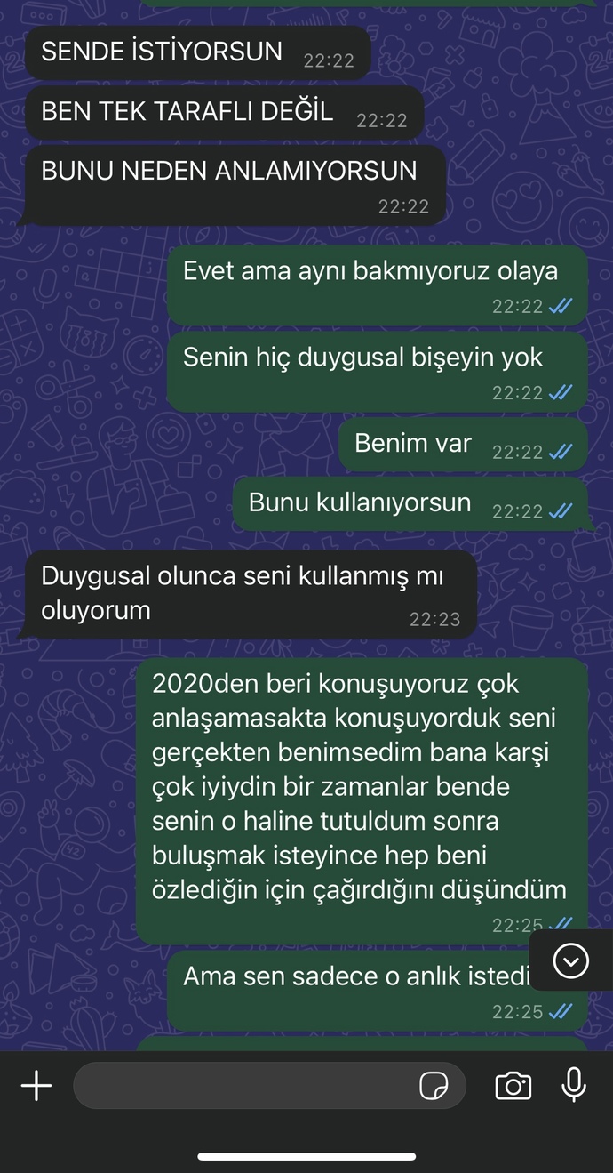 Eski sevgilime karşı çok doluydum?