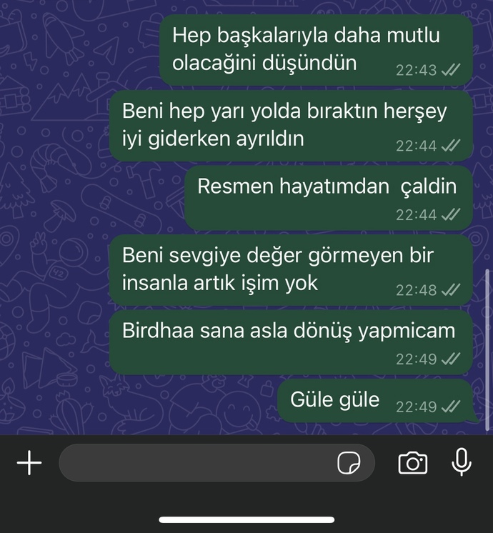 Eski sevgilime karşı çok doluydum?