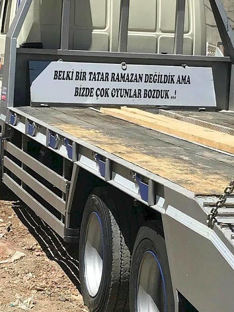 Bir kamyon arkası yazısı yazar mısınız?