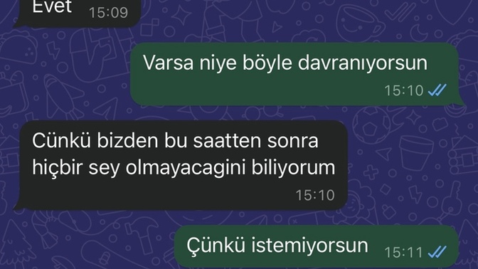 Sizce konuşmayı istemiyor mu?