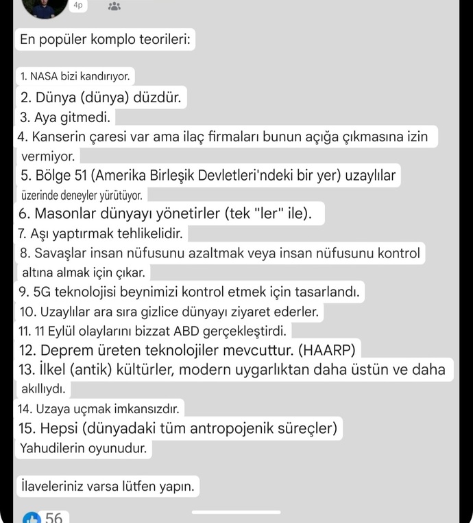 Bu komplo teorileri hakkında ne düşünüyorsunuz?