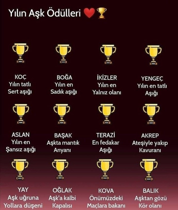 Yılın aşk ödüllerini takdim etmek için KSnin can can burçlarını sahneye alalım lütfen ☺️ 🏆