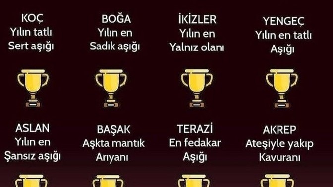 Burcuna göre sana yılın hangi aşk ödülü layık?