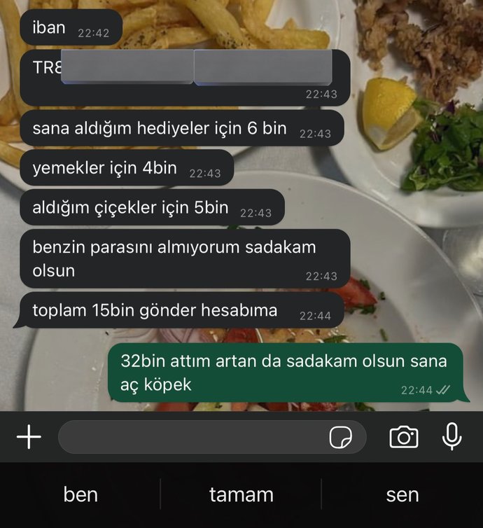 İlişki bitiminde harcadığı parayı geri isteyen erkeğe ne demeli?