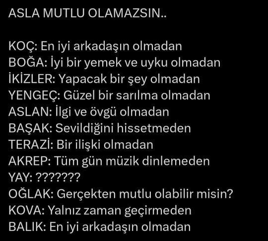 Burcunuz ne olmadan asla mutlu olmaz?